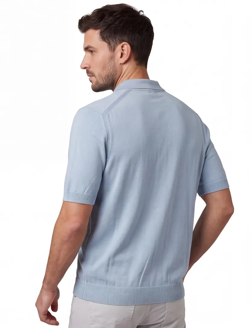 BOSS Orange poloshirt lichtblauw wijde fit katoen