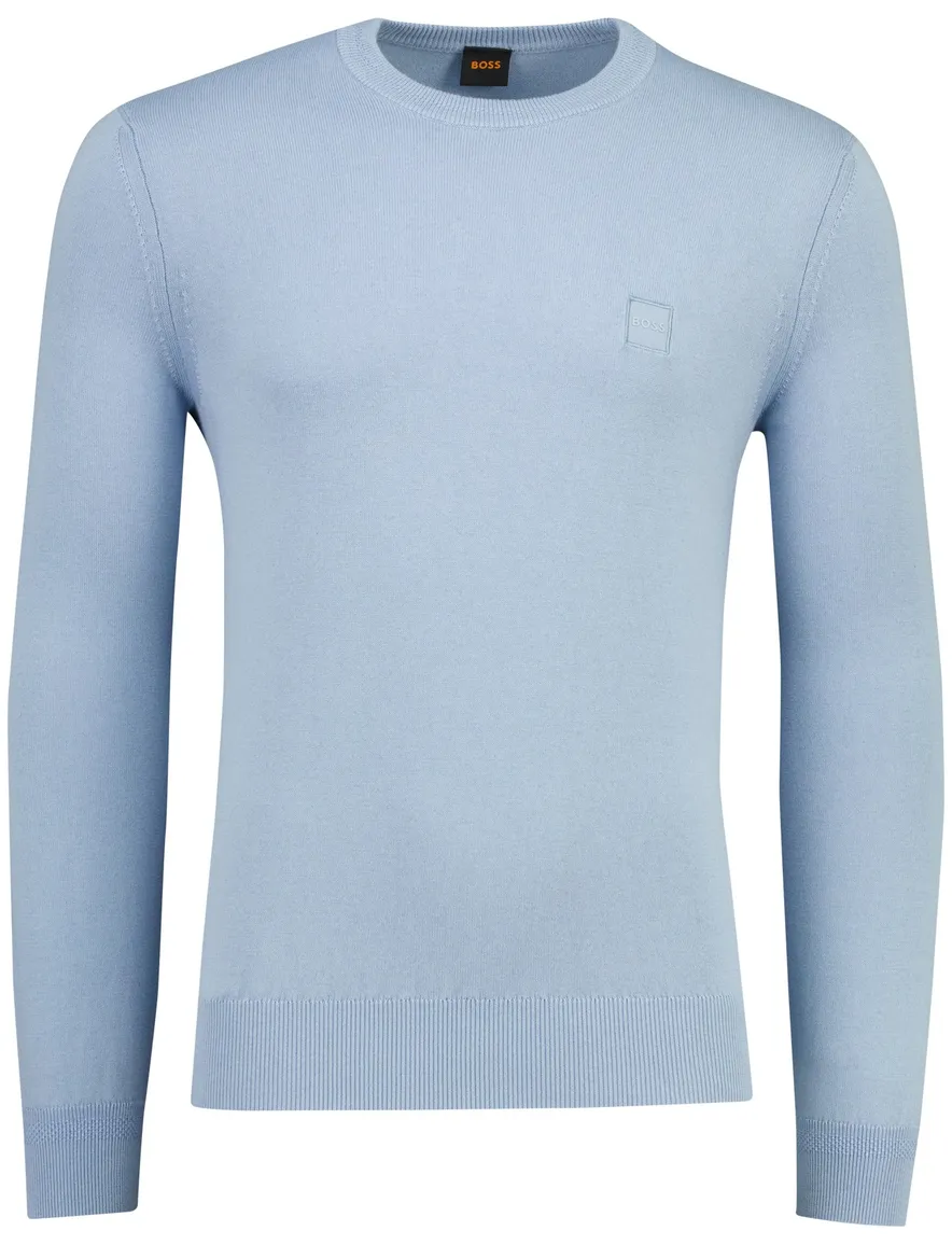 BOSS Orange Kanovano S trui lichtblauw knit