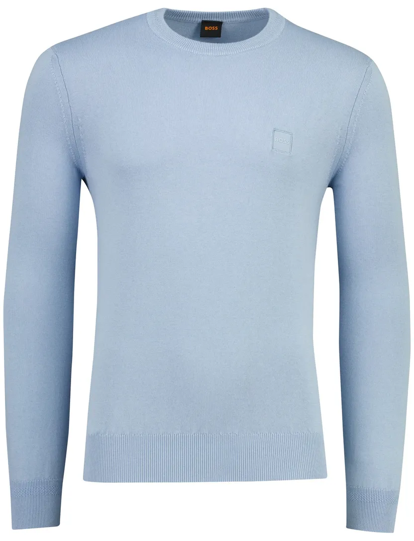 lichtblauw knit trui BOSS Orange Kanovano S ronde hals effen
