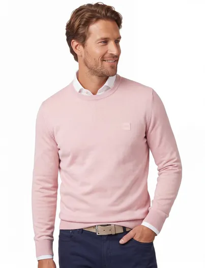 Hugo Boss BOSS Orange Kanovano trui roze normale fit