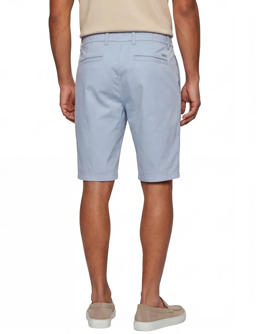 Bermuda lichtblauw BOSS Orange Tapered Fit katoen effen