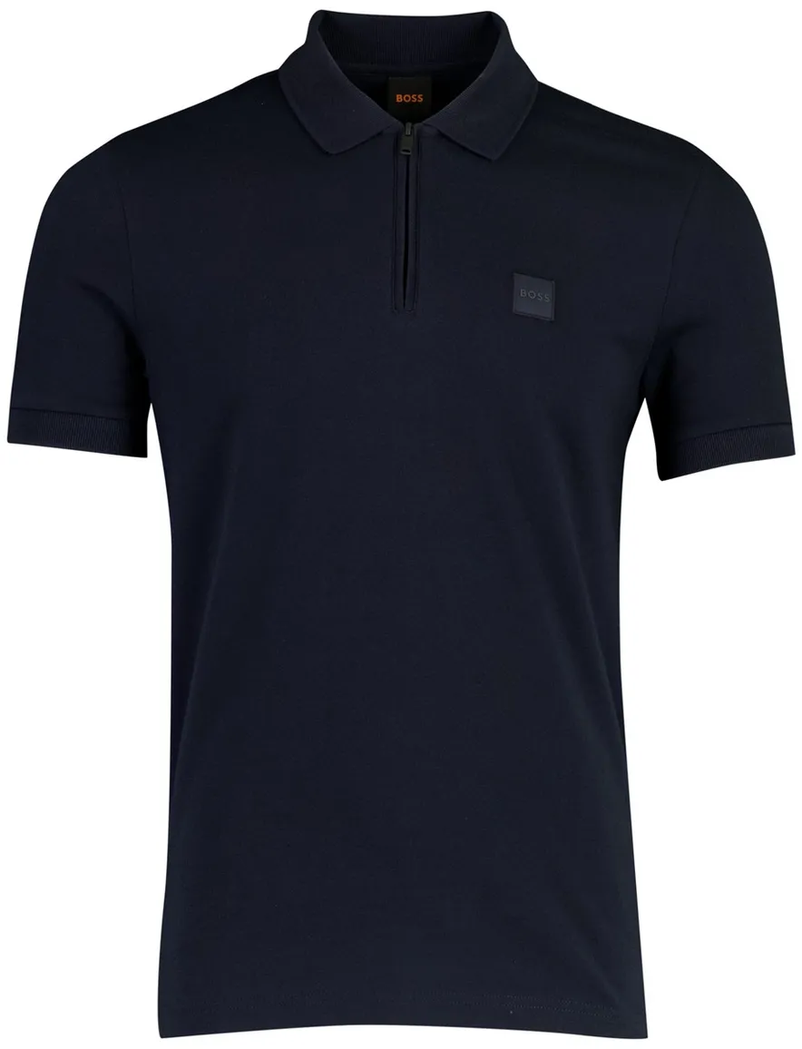 BOSS Orange Passerzip donkerblauw zip