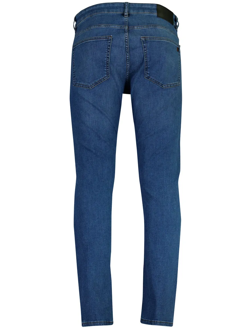 BOSS Orange Delaware slim fit jeans donkerblauw denim