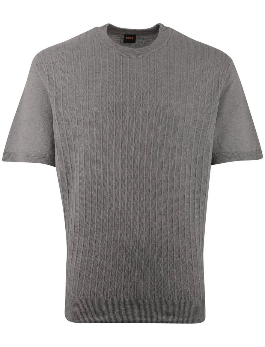 Grijs Tt-shirt ronde hals grijs structuur BOSS Orange