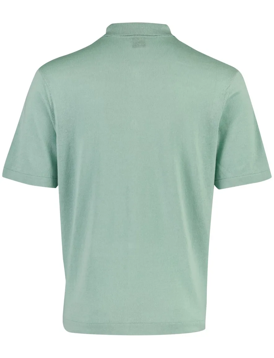 Poloshirt BOSS Orange groen linnen wijde fit