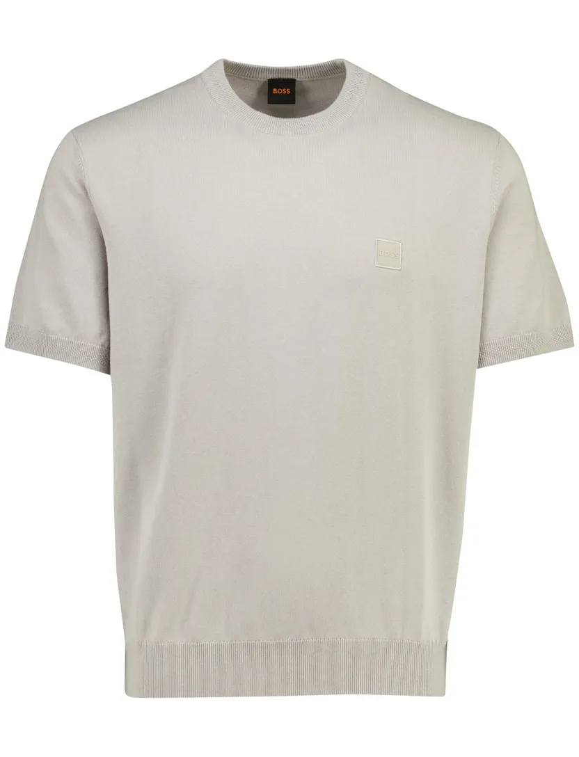 t-shirt Boss Orange Kanacho ronde hals normale fit beige
