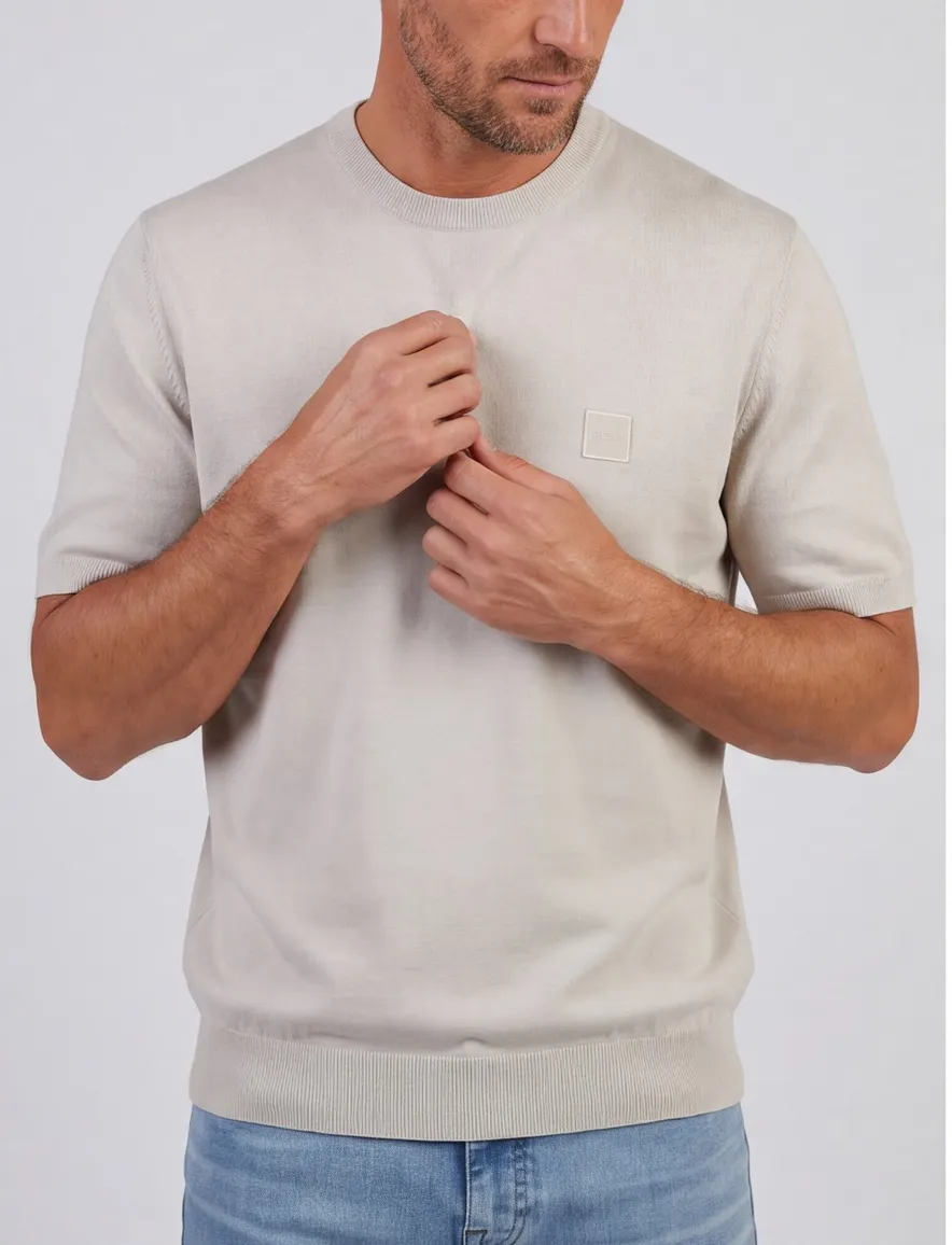 beige t-shirt Boss Orange Kanacho ronde hals