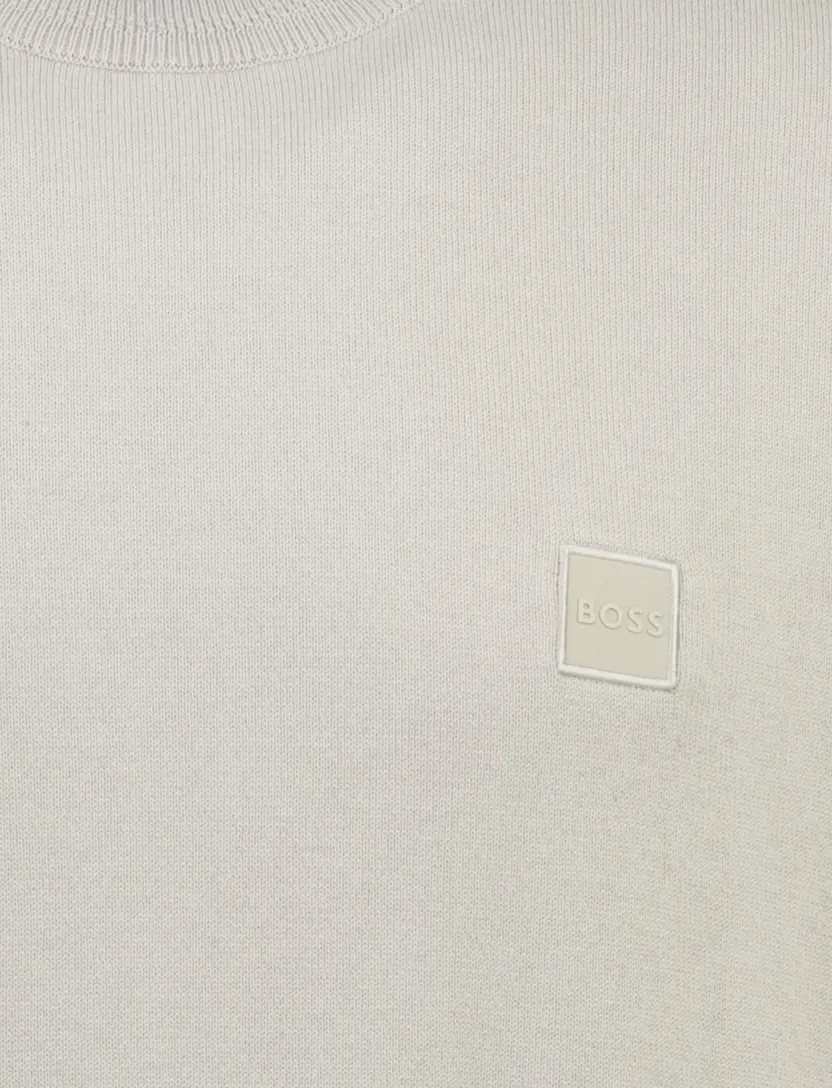 t-shirt Boss Orange Kanacho ronde hals normale fit beige