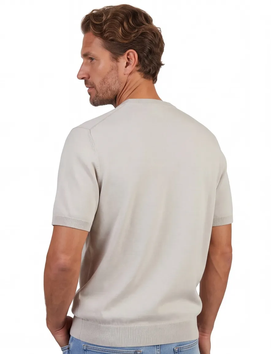 beige t-shirt Boss Orange Kanacho ronde hals