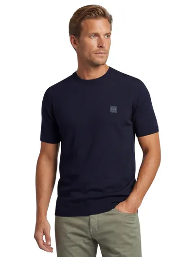 Hugo Boss donkerblauw t-shirt Boss Orange Kanacho ronde hals