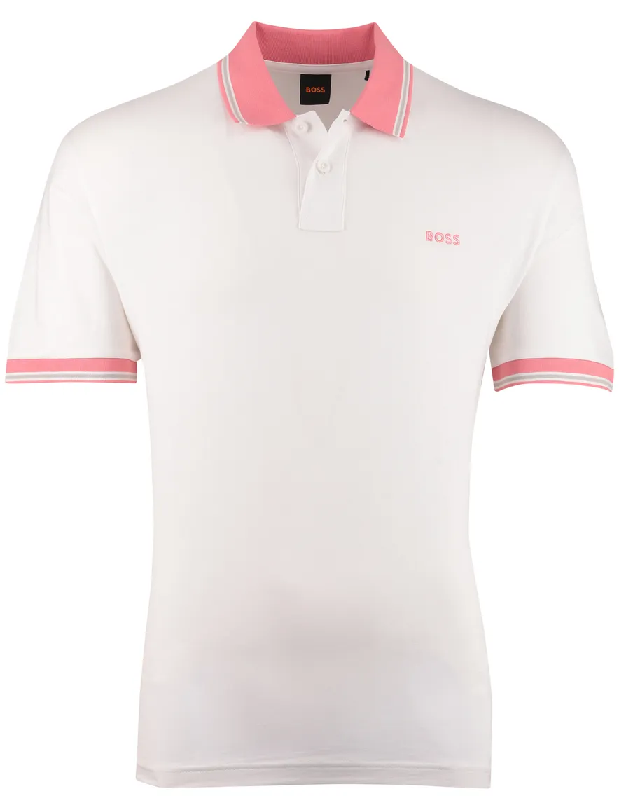 BOSS Orange Pe Blocks poloshirt wit