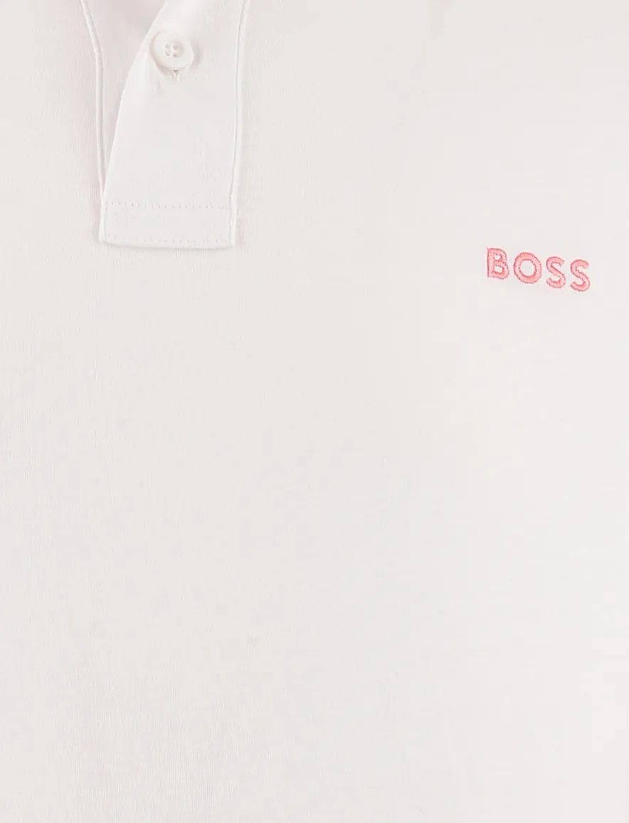 BOSS Orange Pe Blocks poloshirt wit 2-knoops