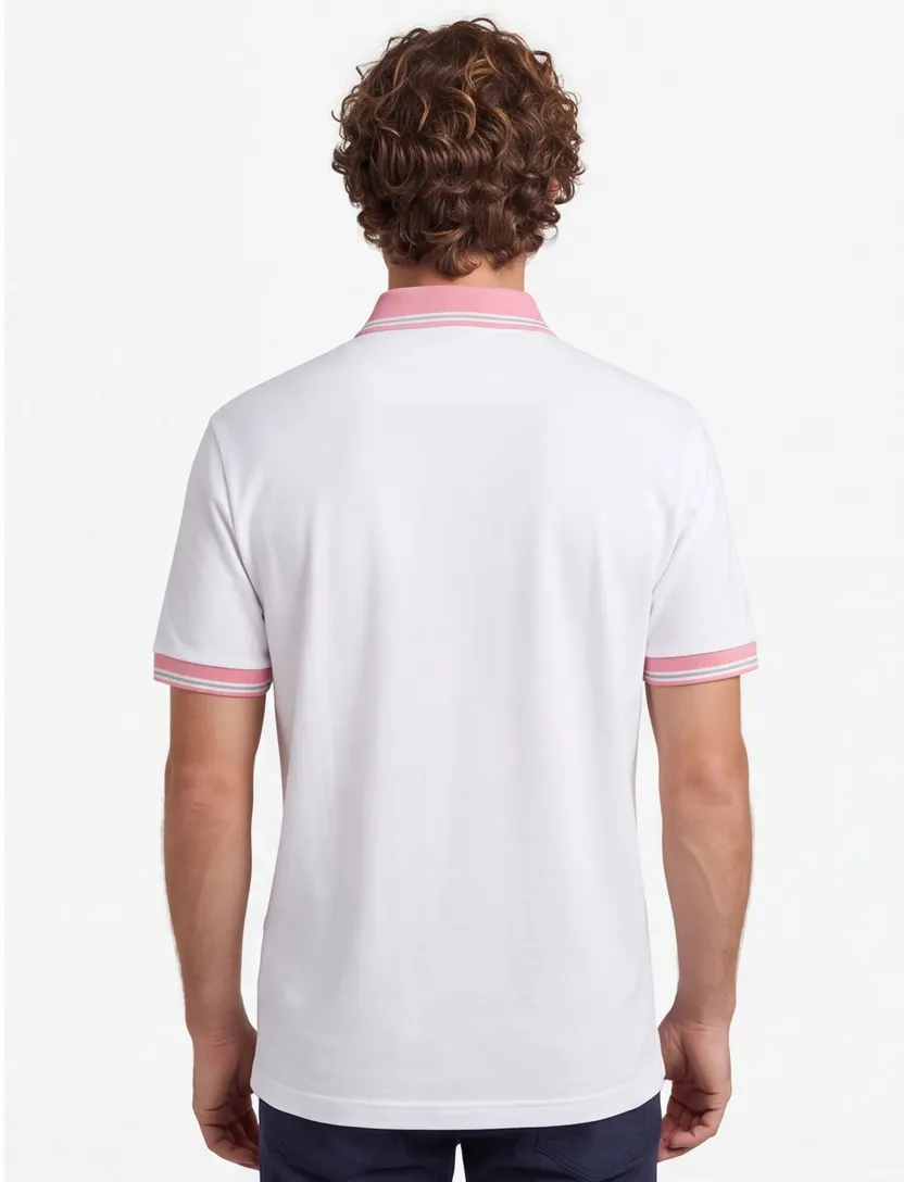 BOSS Orange Pe Blocks poloshirt korte mouw wit