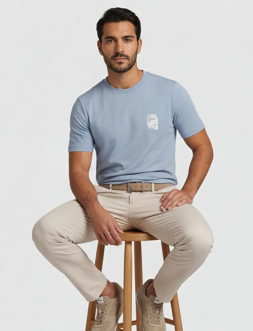 T-shirt Boss Orange Te Groove backprint lichtblauw