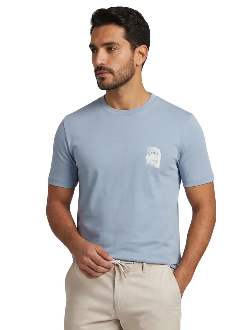 T-shirt Boss Orange Te Groove backprint lichtblauw