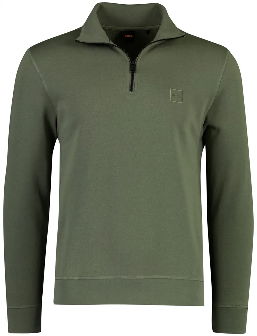 Trui half zip BOSS orange zetrust groen