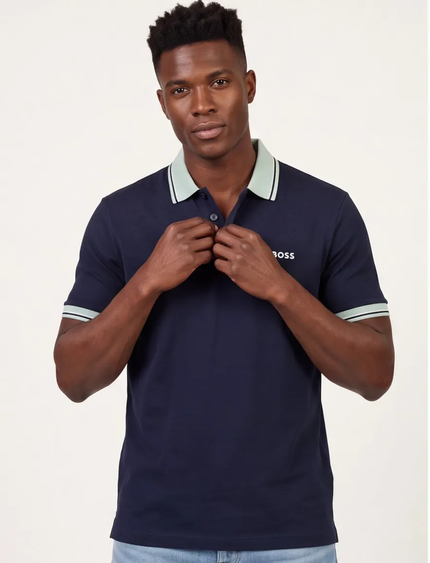 Boss Orange Pe Blocks poloshirt navy