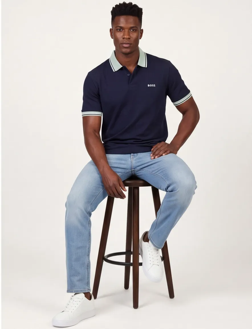 Boss Orange Pe Blocks poloshirt navy