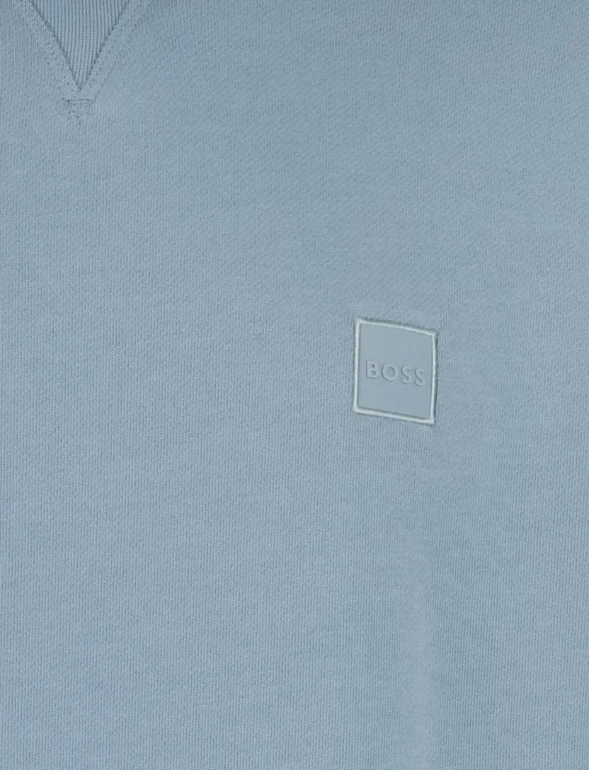 Lichtblauw trui BOSS Orange Westart monochroom