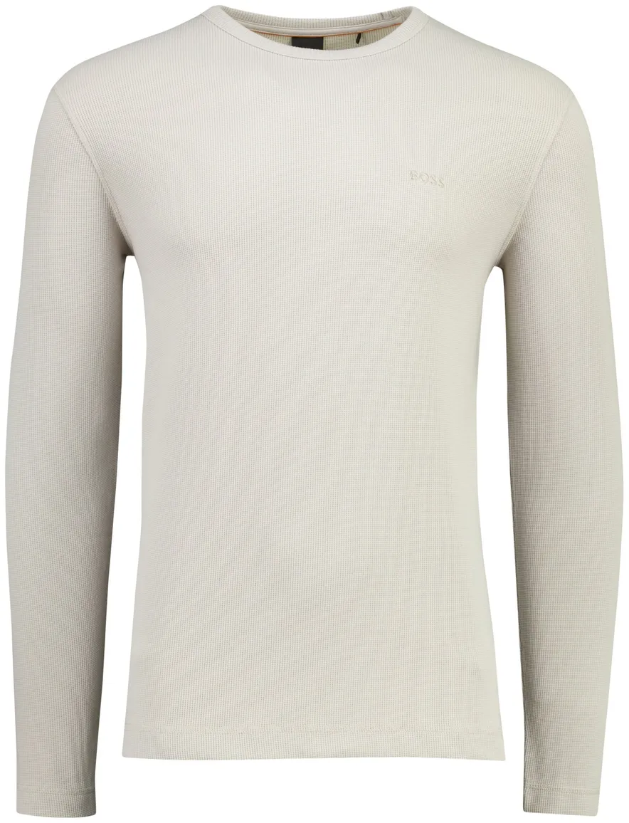 trui ronde hals BOSS Orange Tempesto beige structuur