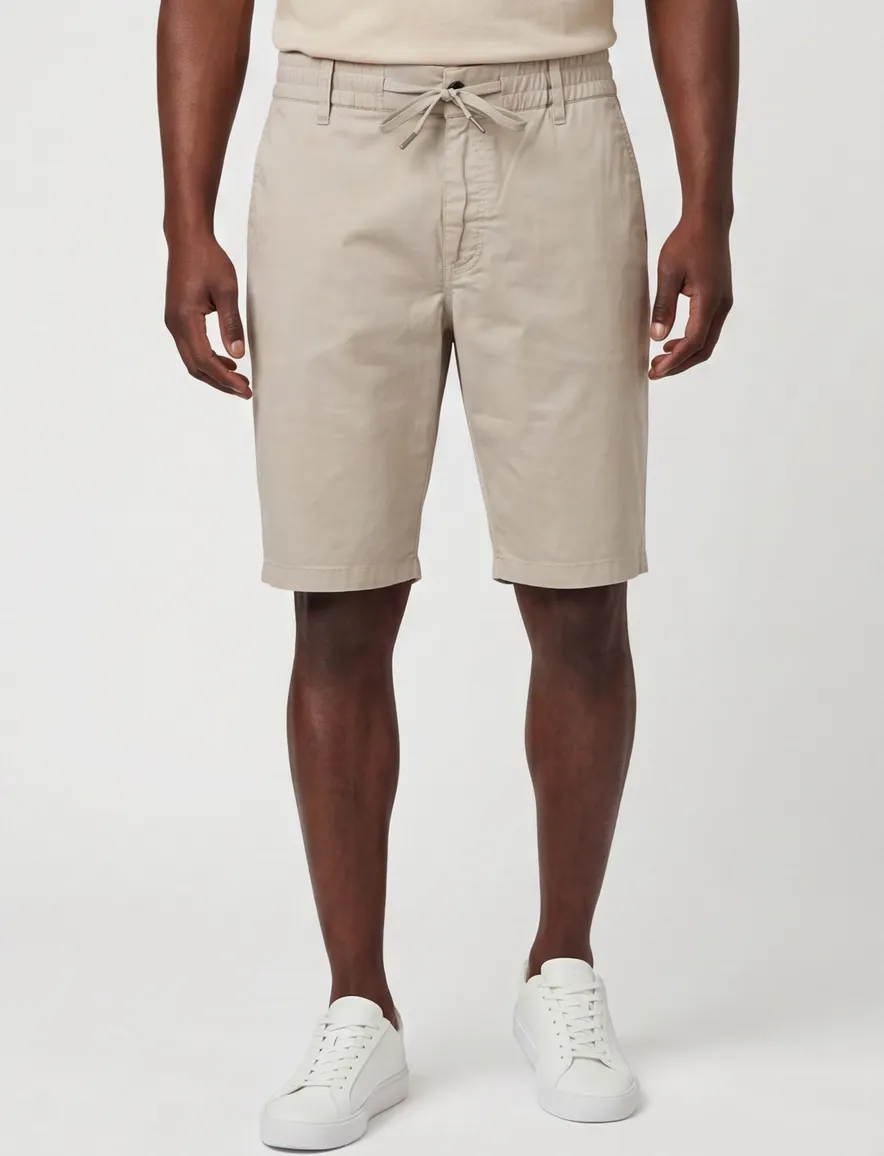 Boss Oramge korte broek beige tapered fit