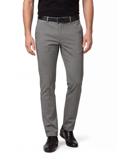Hugo Boss Grijze chino BOSS Orange slim fit katoen en linnen