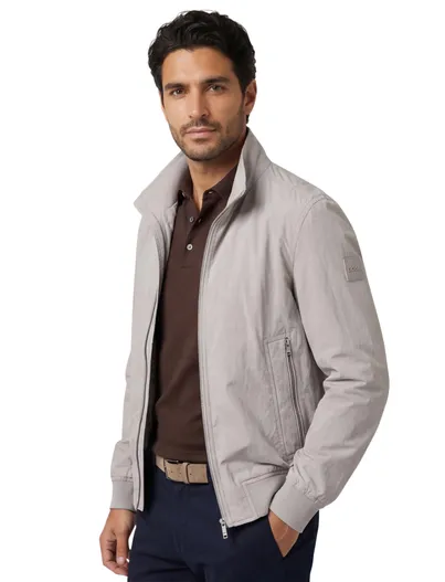 Hugo Boss BOSS Orange Opens zomerjas windjack beige met boord