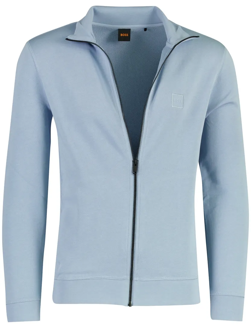 Veste BOSS lichtblauw katoen normale fit