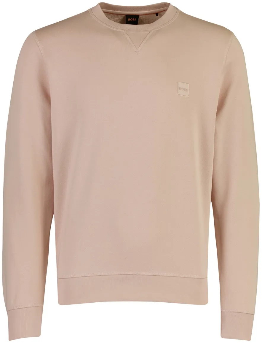 BOSS Orange Westart sweater roze logo vierkant