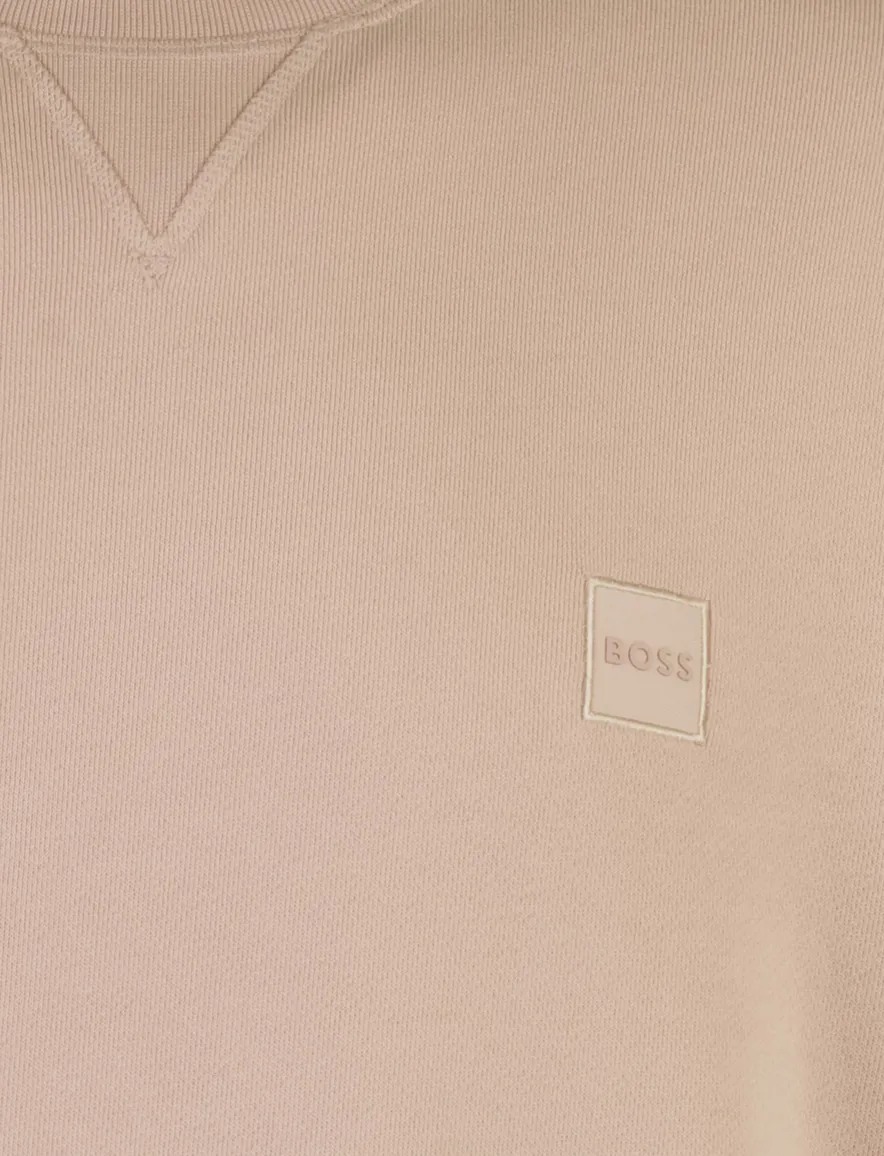 Trui roze BOSS Orange Westart vierkant logo