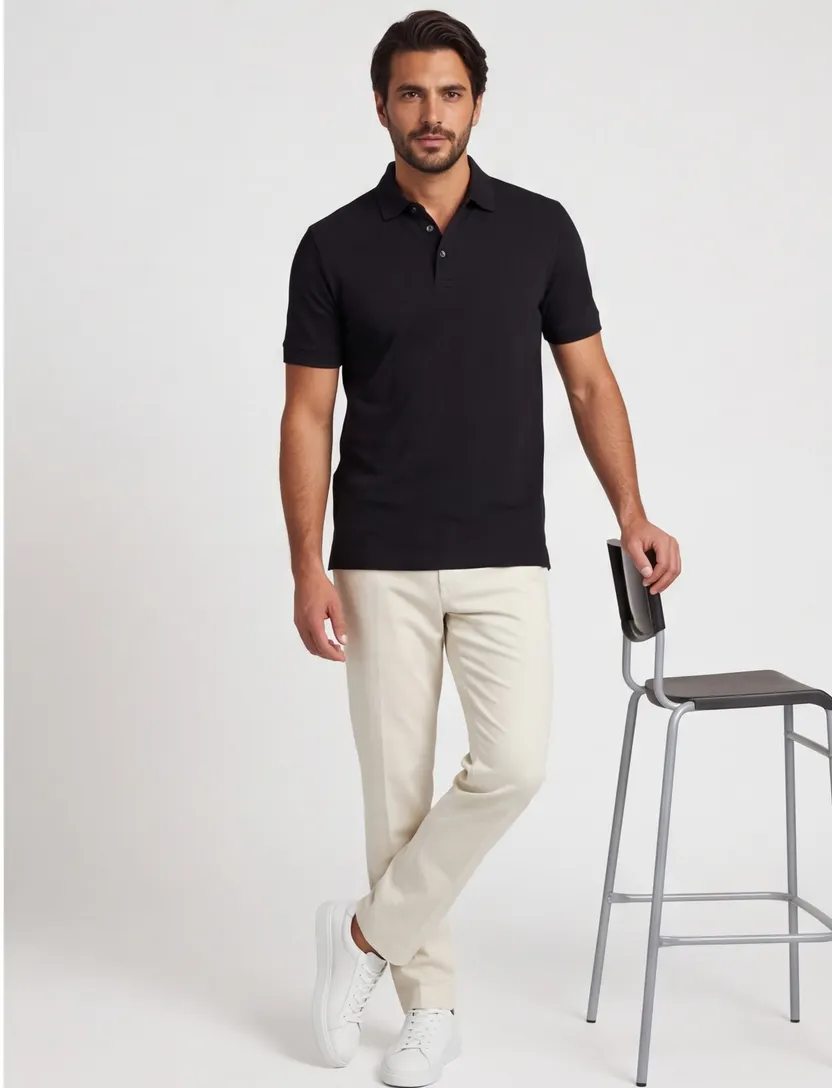 Zwart poloshirt Boss Black H-pack korte mouw pique 3-knoops