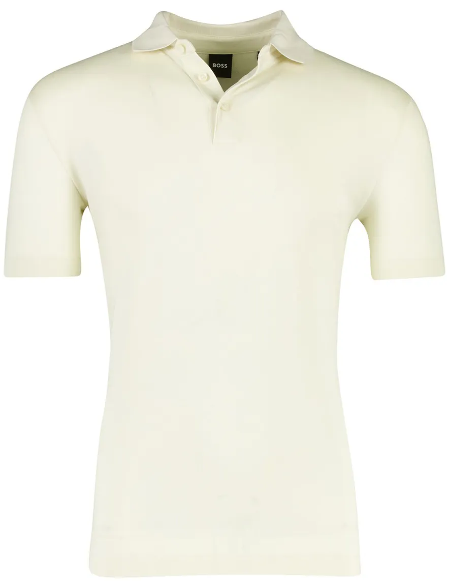BOSS Black poloshirt creme effen