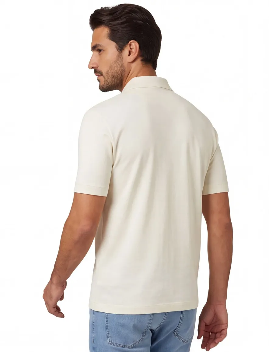 BOSS Black poloshirt creme normale fit