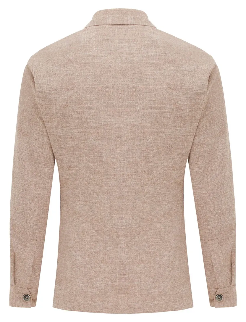 Overshirt Gentiluomo oranje gemeleerd dubbele borstzak