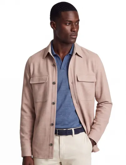 Gentiluomo Overshirt Gentiluomo oranje gemeleerd dubbele borstzak