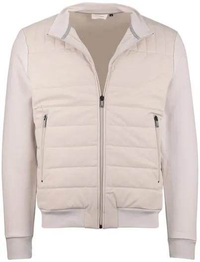 Gentiluomo Gentiluomo vest beige rits opstaande kraag