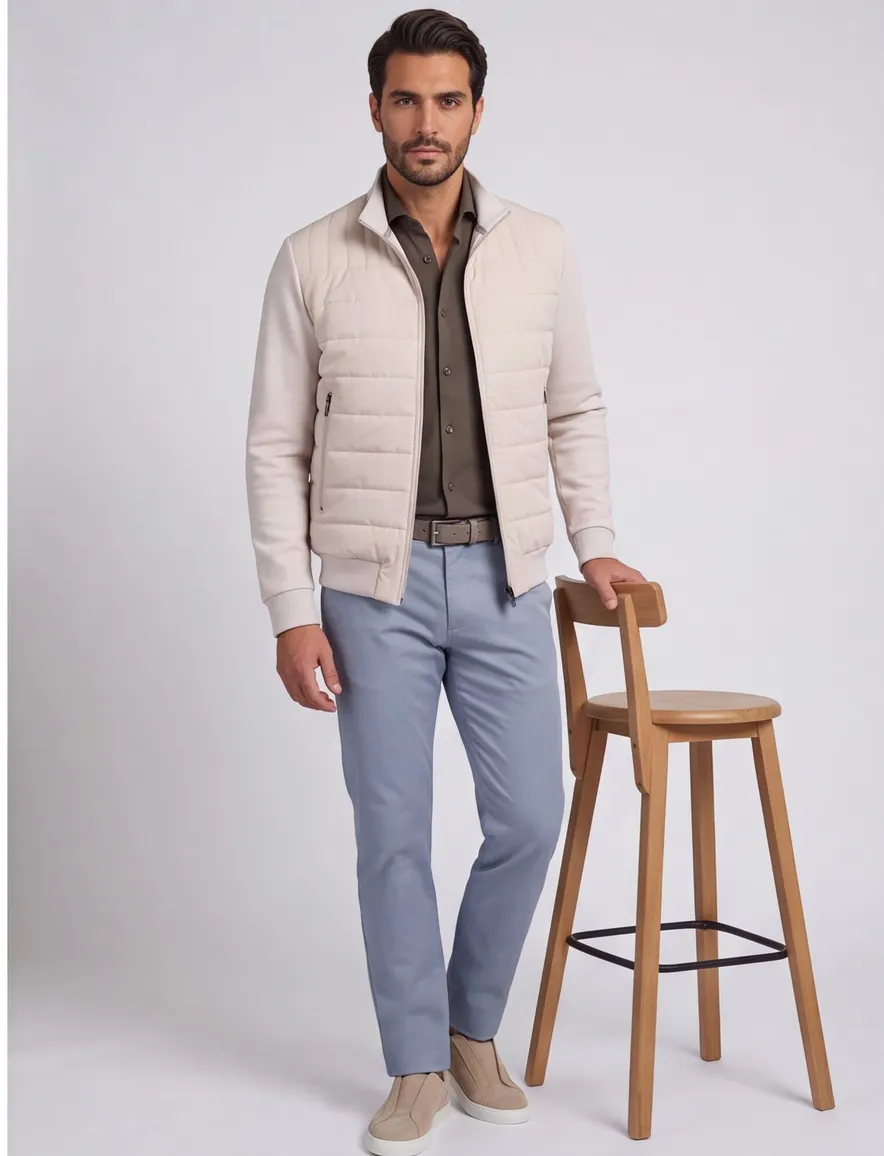 Gentiluomo Vest beige gewatteerd