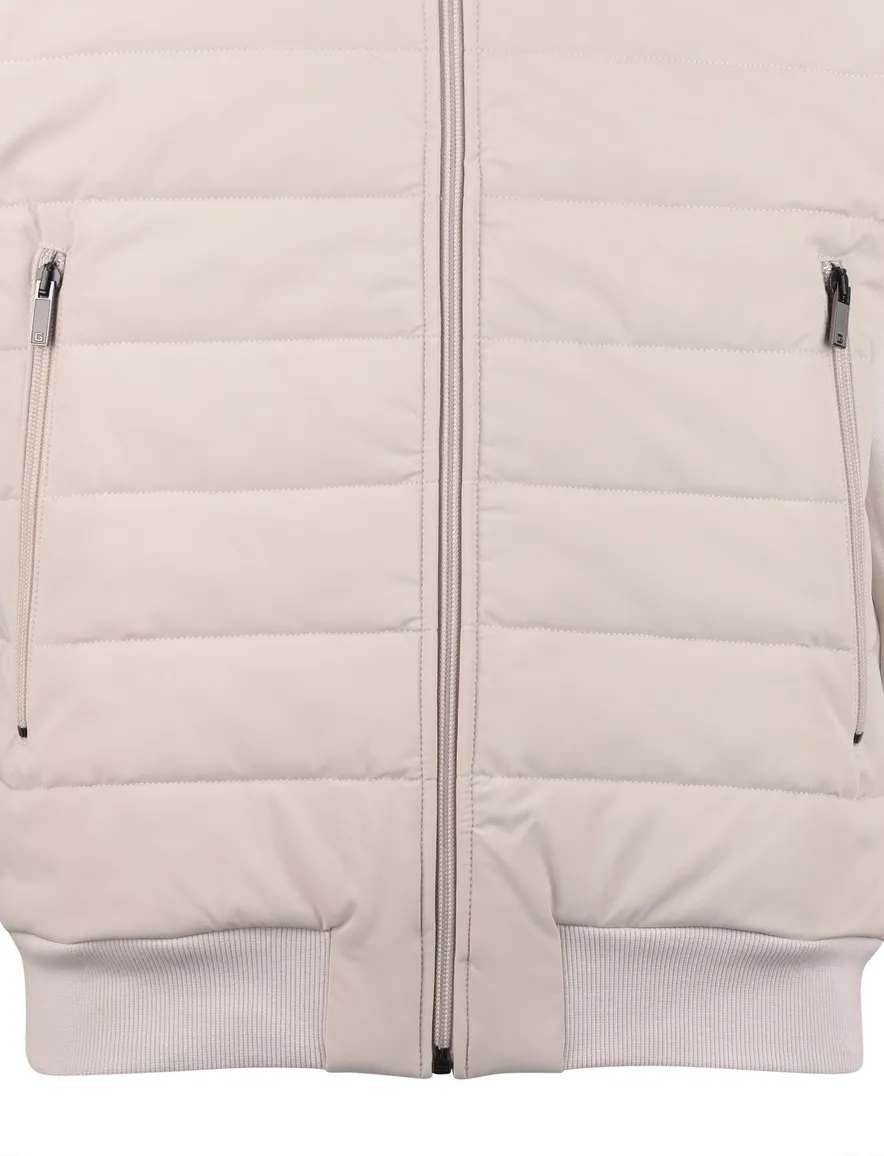 Gentiluomo vest beige rits opstaande kraag