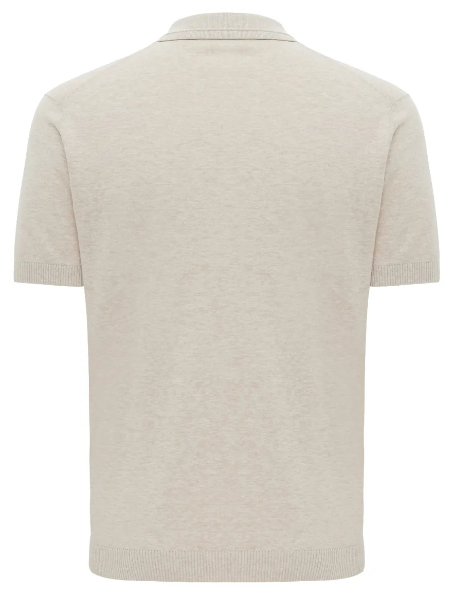 Gentiluomo v hals poloshirt beige