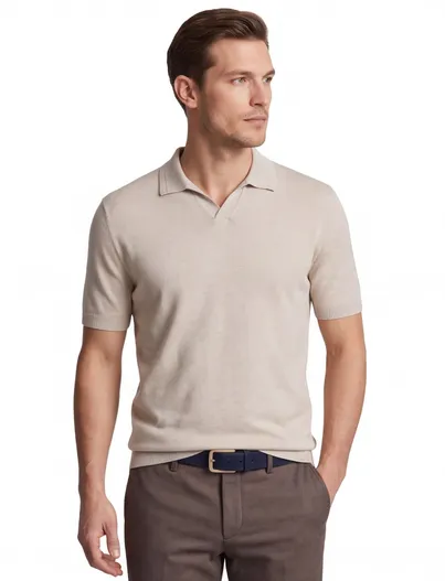 Gentiluomo Gentiluomo v hals poloshirt beige