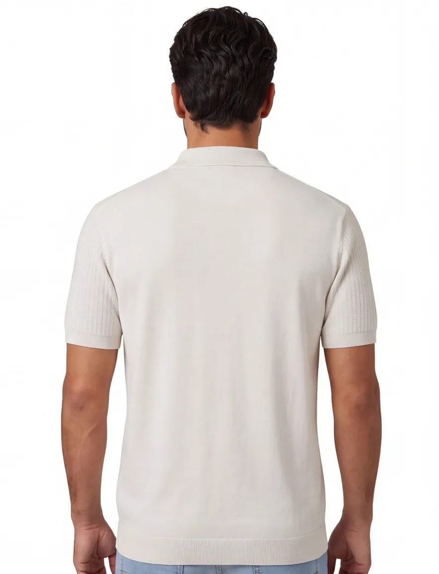 Gentiluomo creme poloshirt effen