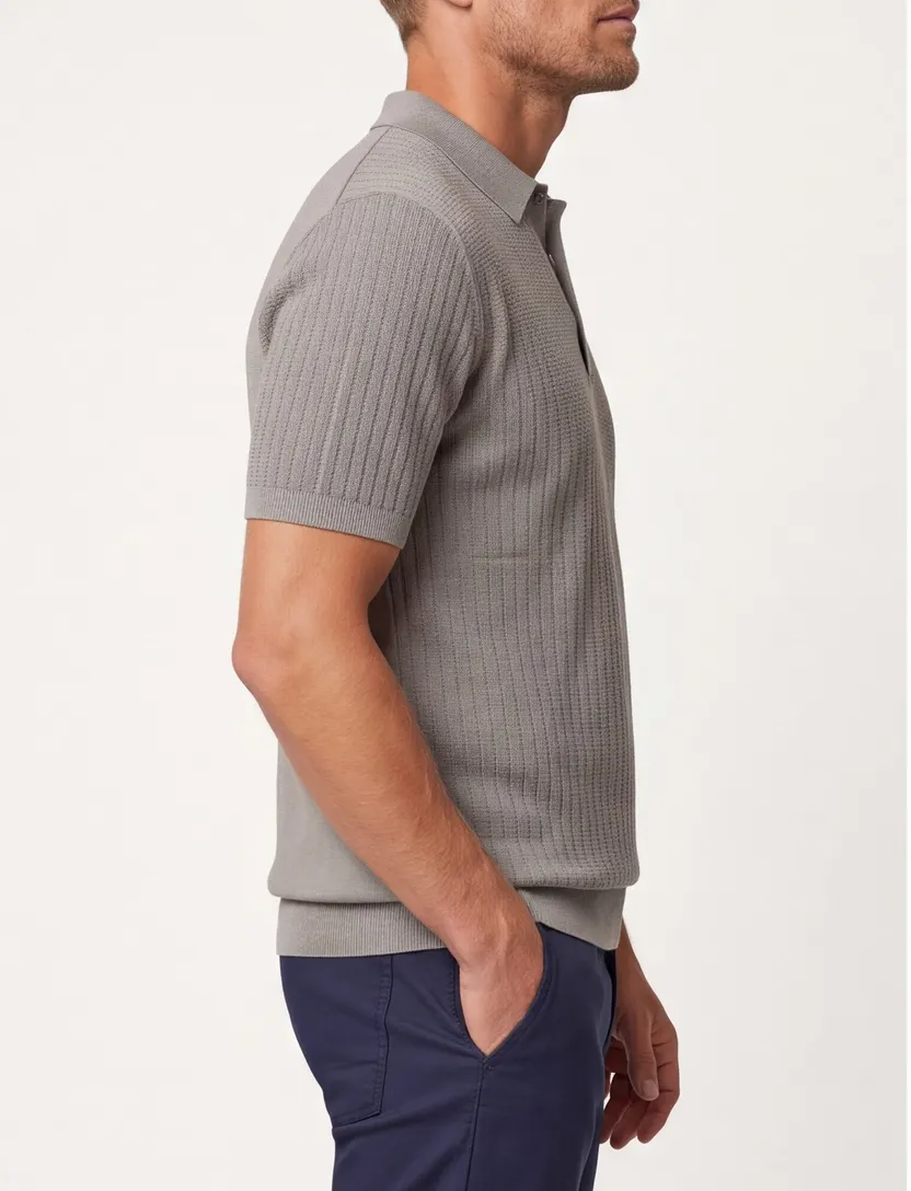 Poloshirt Gentiluomo bruin 3 hals normale fit
