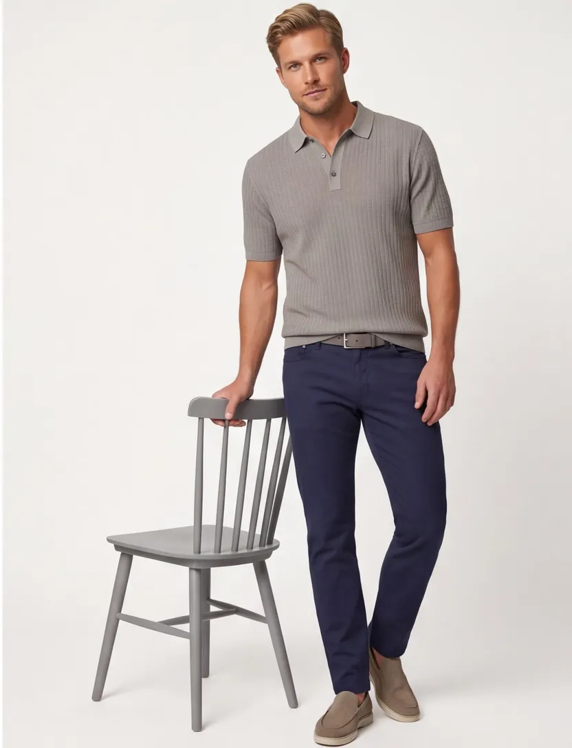 Poloshirt Gentiluomo bruin 3 hals normale fit
