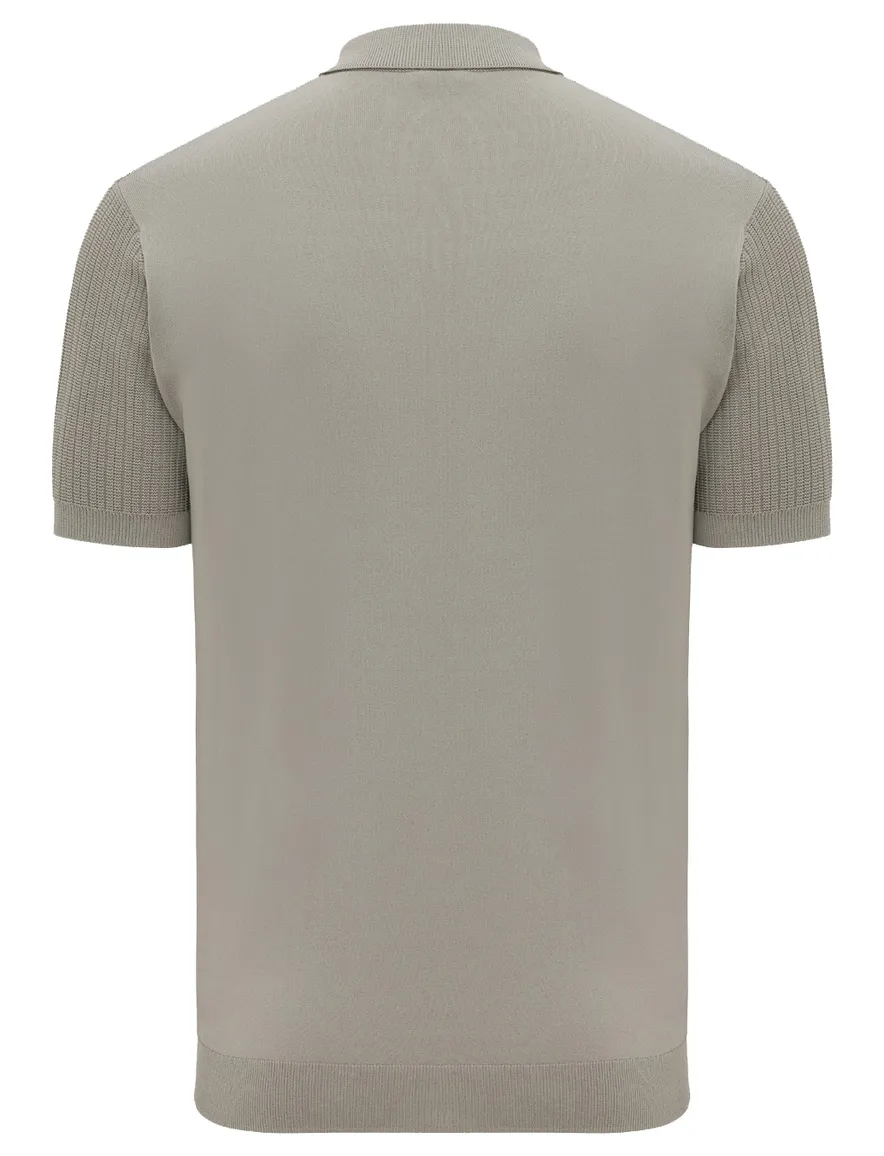 Gentiluomo poloshirt bruin effen 3 knoops