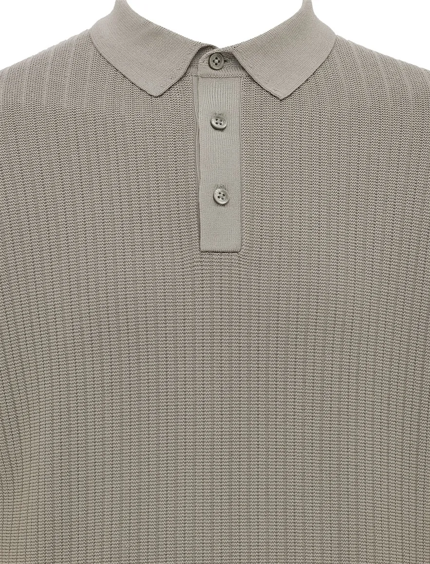 Gentiluomo poloshirt bruin effen 3 knoops