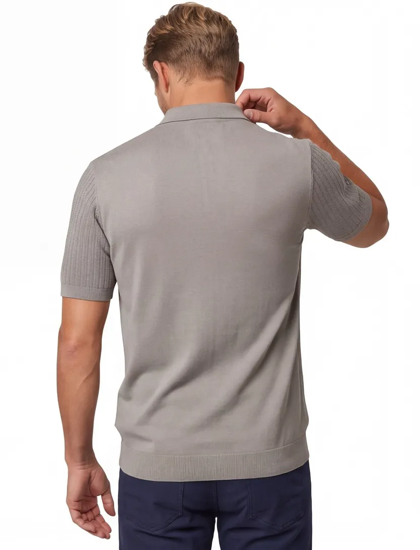 Poloshirt Gentiluomo bruin 3 hals normale fit