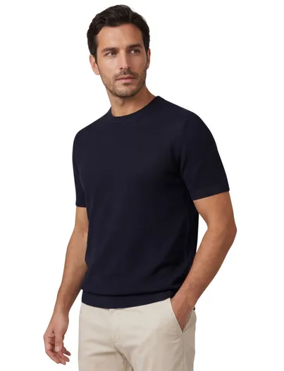 Gentiluomo T-shirt Gentiluomo ronde hals donkerblauw viscose