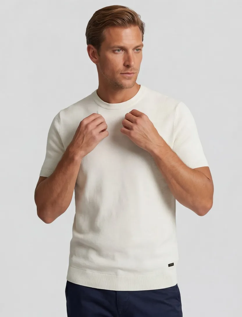 Off witte ronde hals T-shirt Gentiluomo