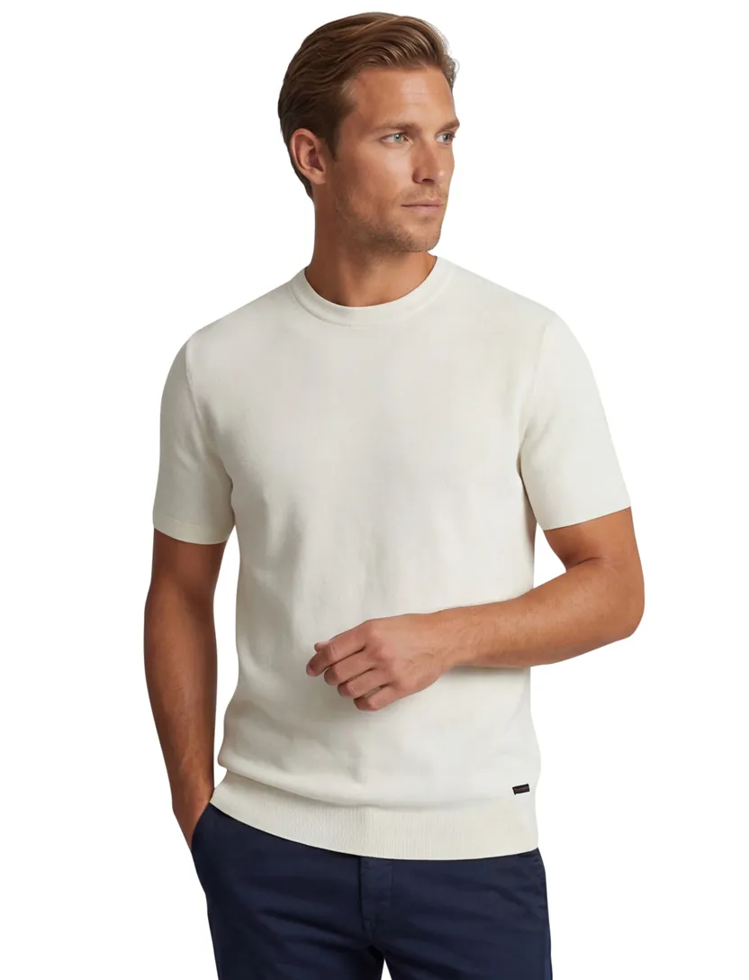 Off witte ronde hals T-shirt Gentiluomo