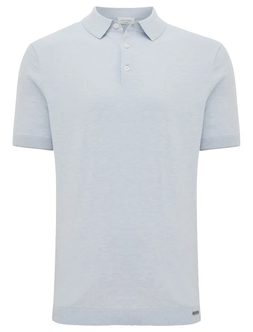 Lichtblauw poloshirt Gentiluomo gemeleerd